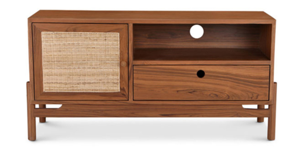 Pesaro Teak and Rattan Media Unit
