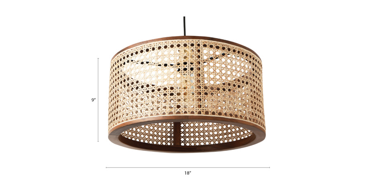 Teak & Ratten ceiling light_4