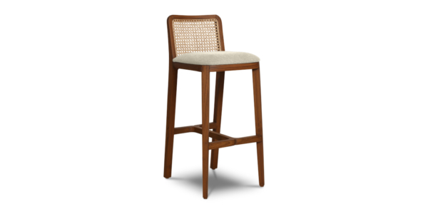 Saito Teak and Rattan Bar Stool