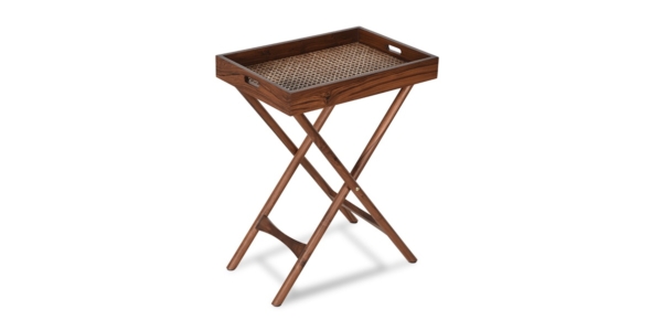 Amora Teak and Rattan Tray Table