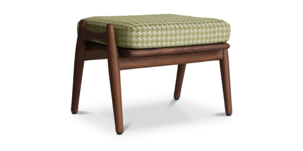 Aden Teak Footstool Houndstooth
