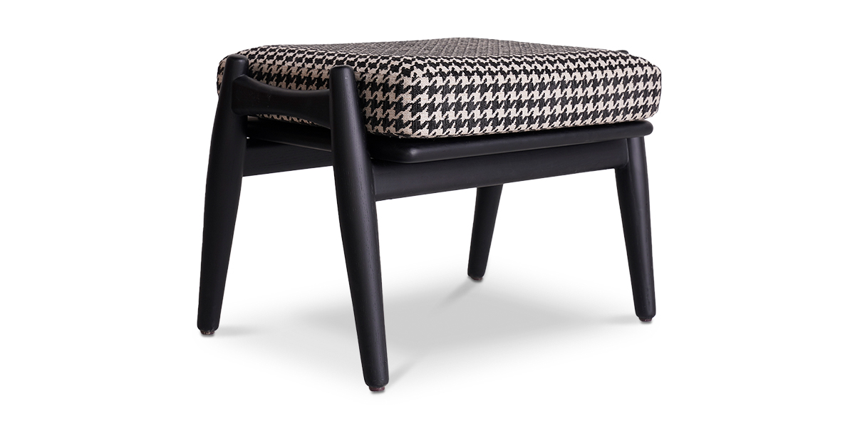 Lap and Dado Aden Oak Footstool - Black 1