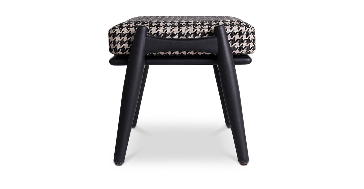 Lap and Dado Aden Oak Footstool - Black 2