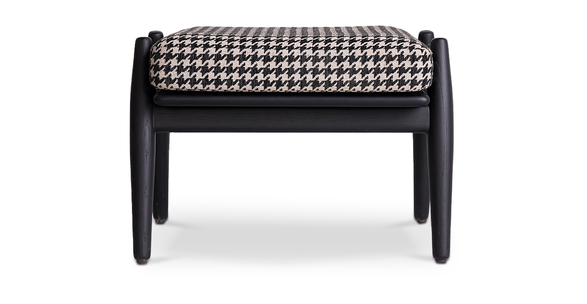 Lap and Dado Aden Oak Footstool - Black 3