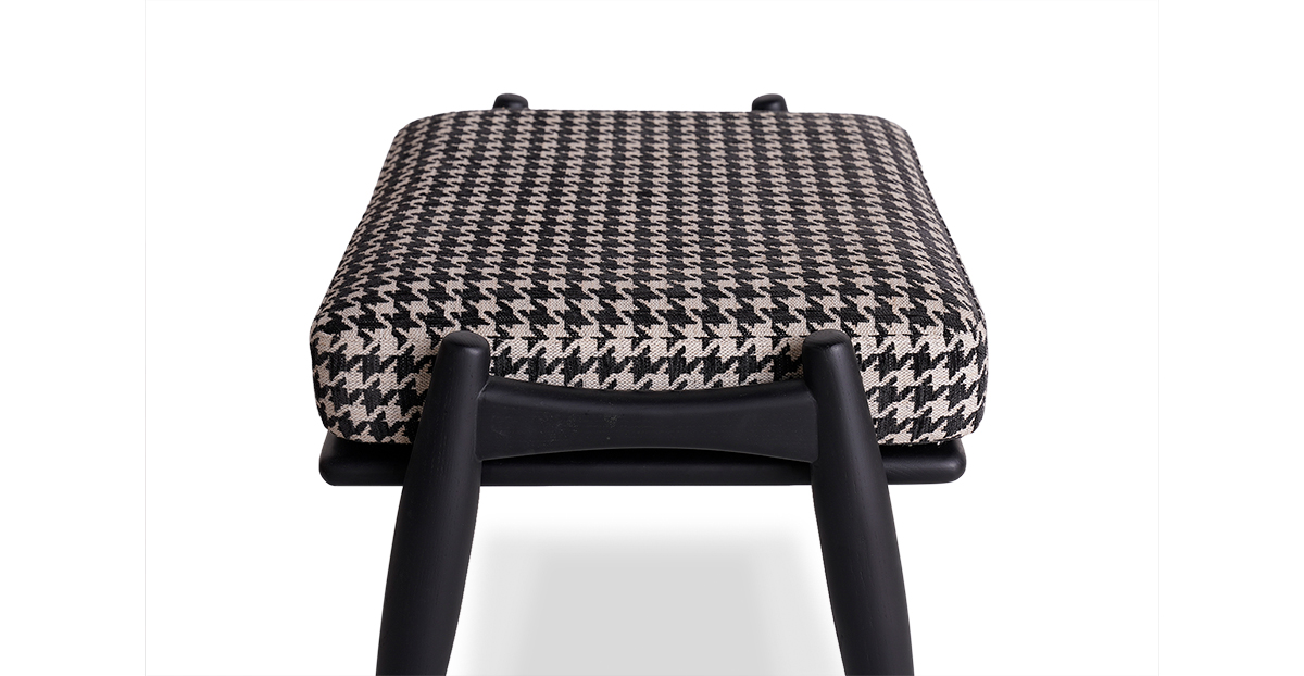 Lap and Dado Aden Oak Footstool - Black 5