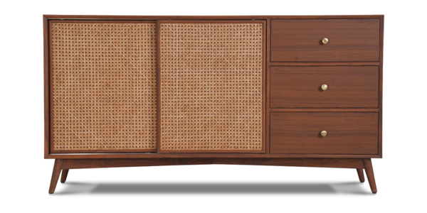 Aby Teak and Rattan Sideboard