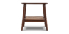 Cavan Teak Side Table with Rattan Shelf 1