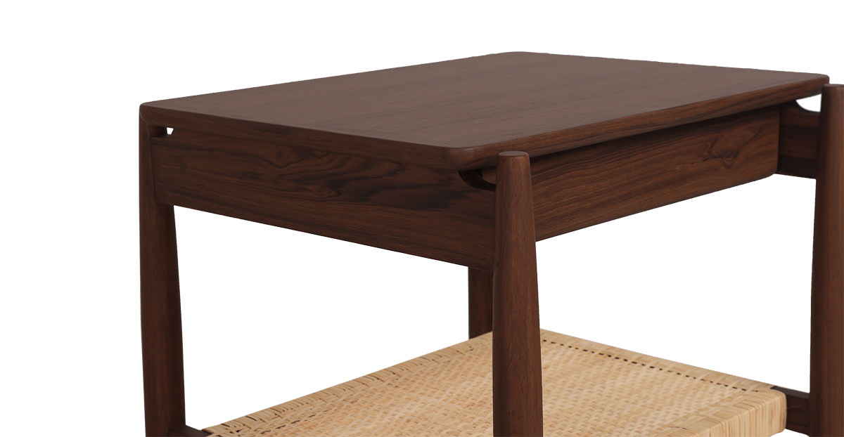 Lap and Dado Elda Teak and Rattan Side Table 4