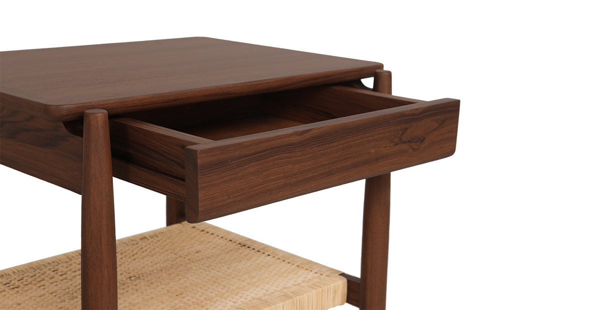 Lap and Dado Elda Teak and Rattan Side Table 5