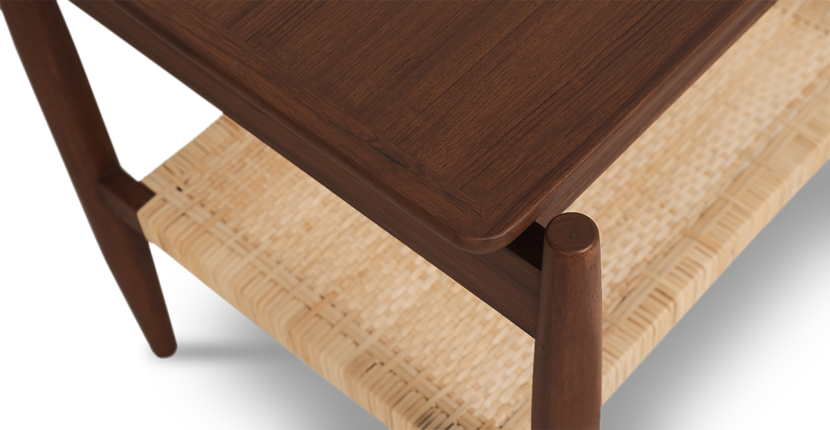 Lap and Dado Elda Teak and Rattan Side Table 6