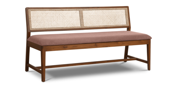 Malda Teak and Rattan Armless Bench