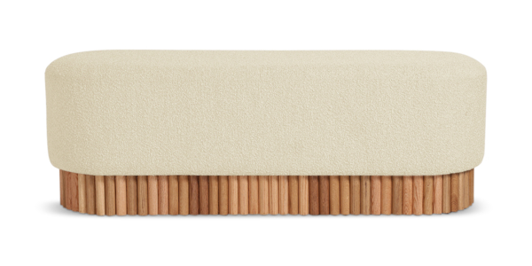 Oslo Oak Bouclé Bench - Natural Oak Finish