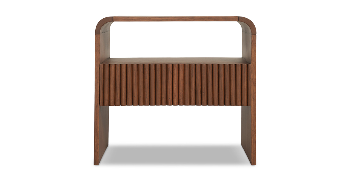 Lap and Dado Bowie Oak Side Table - Teak Finish 1