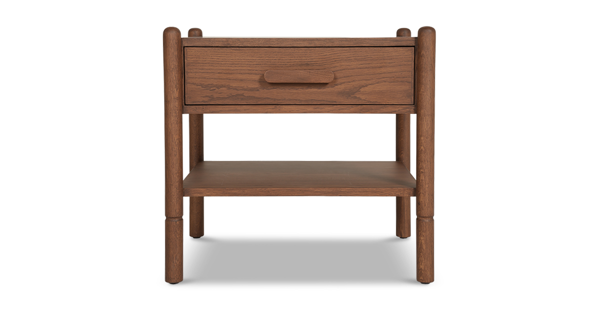 Lap and Dado Garo Oak Side Table - Teak Finish 1