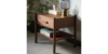 Lap and Dado Garo Oak Side Table - Teak Finish 2