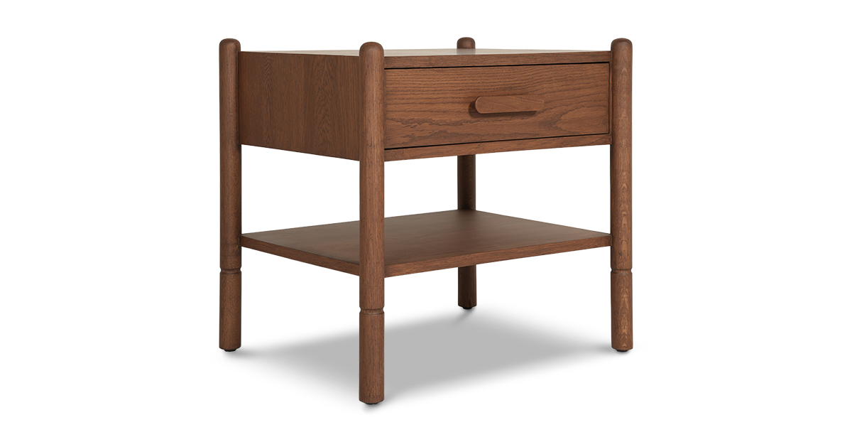 Lap and Dado Garo Oak Side Table - Teak Finish 3