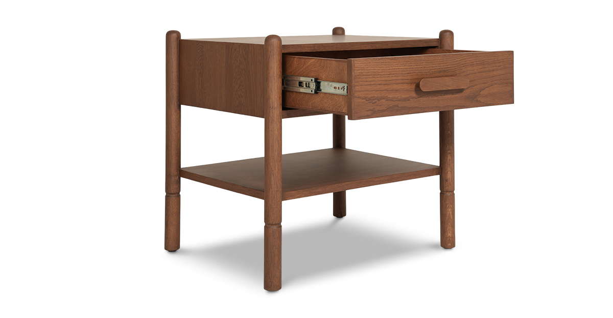 Lap and Dado Garo Oak Side Table - Teak Finish 4