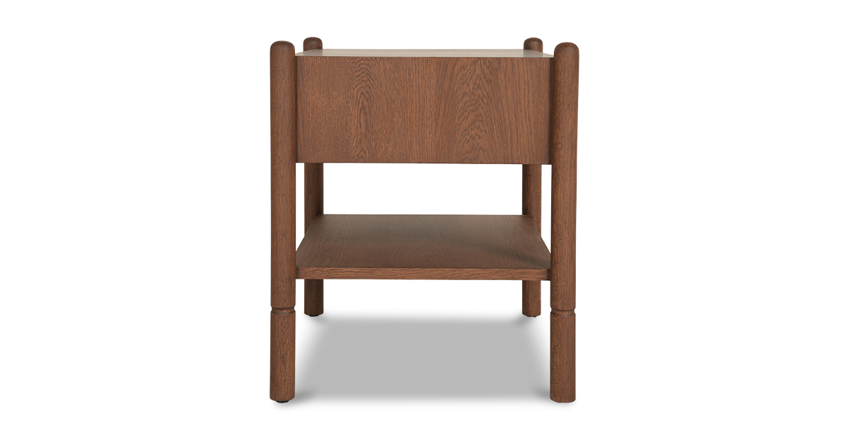 Lap and Dado Garo Oak Side Table - Teak Finish 5