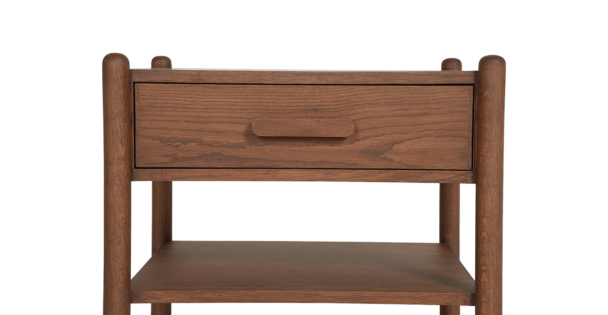 Lap and Dado Garo Oak Side Table - Teak Finish 6