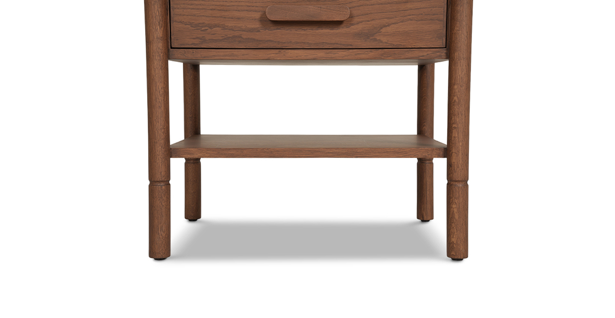 Lap and Dado Garo Oak Side Table - Teak Finish 7